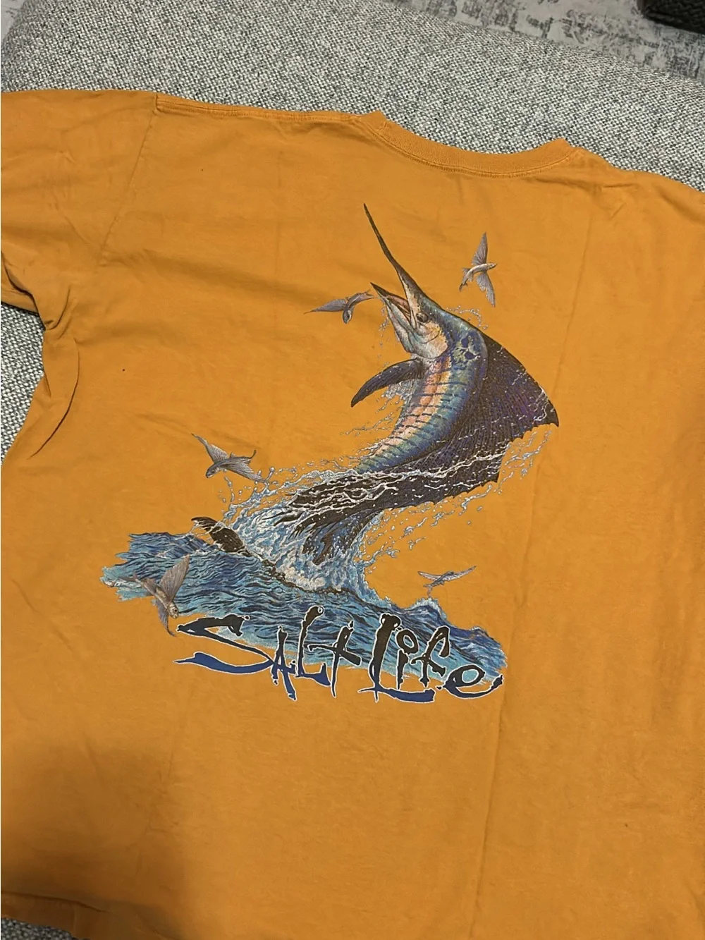 Salt Life Men's Pocket Tee in Mustard Orange